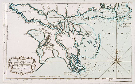 BELLIN,J.-N., Cours du Fleuve Saint Louis.., antique map, old maps