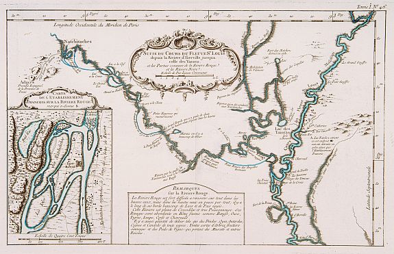 BELLIN,J.-N., Suite du cours du Fleuve Saint Louis.., antique map, old maps