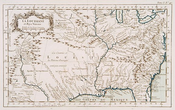 BELLIN,J.-N., La Louisiane et Pays voisins., antique map, old maps