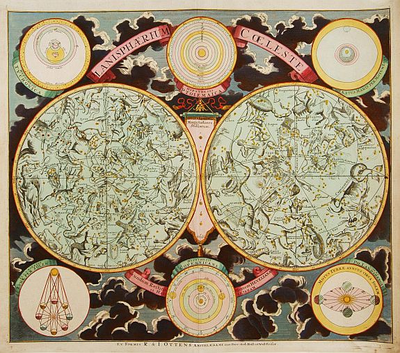 OTTENS, R. / J., Planisphaerium Coeleste., antique map, old maps