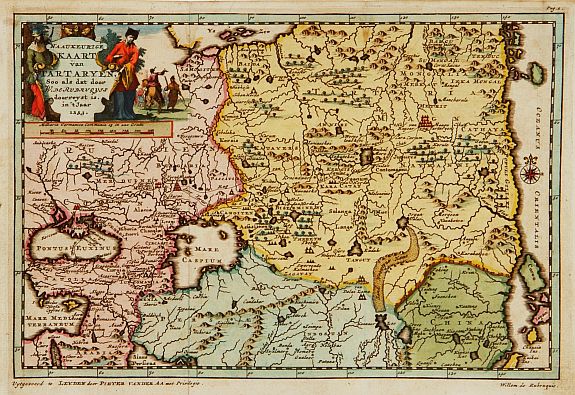 VAN DER AA,P., Naaukeurige kaart van Tartaryen., antique map, old maps