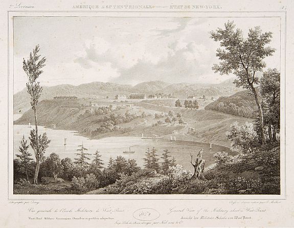 MILBERT,J., General View of the Military school = West Point., antique map, old maps