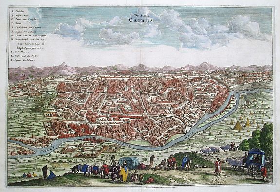 DAPPER O., De Stadt Cairus., antique map, old maps