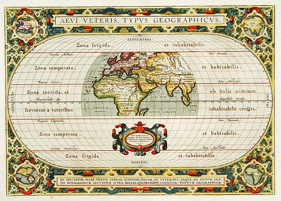 ORTELIUS,A., Aevi Veteris, Typus geographicus., antique map, old maps
