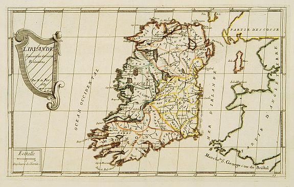 DE FER,N., L'Irlande suiant les dernieres relations.., antique map, old maps