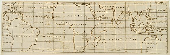 ANONYMOUS, A view of the General & Coasting Trade-Winds in the Atlantic, antique map, old maps