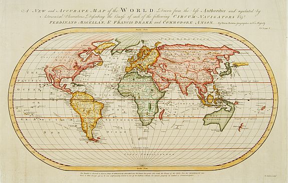 KITCHIN,Th., A new and accurate map of the world drawn from the best authorities.., antique map, old maps
