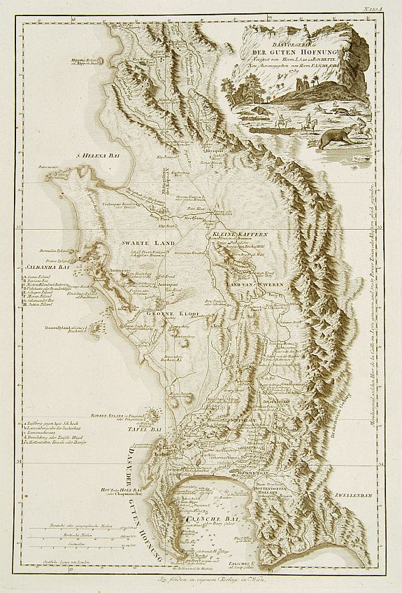 SCHRAEMBL,F.A., Das Vorgebirg der Guten Hofnung., antique map, old maps