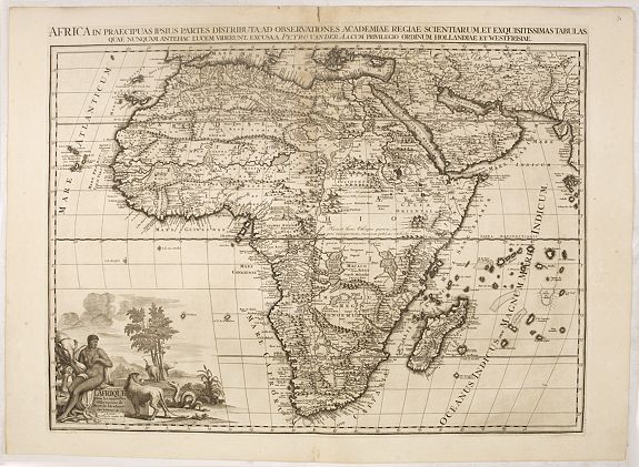 VAN DER AA, P., Afrika In Praecipuas Ipsius Partes Distributa Ad Observation . . ., antique map, old maps