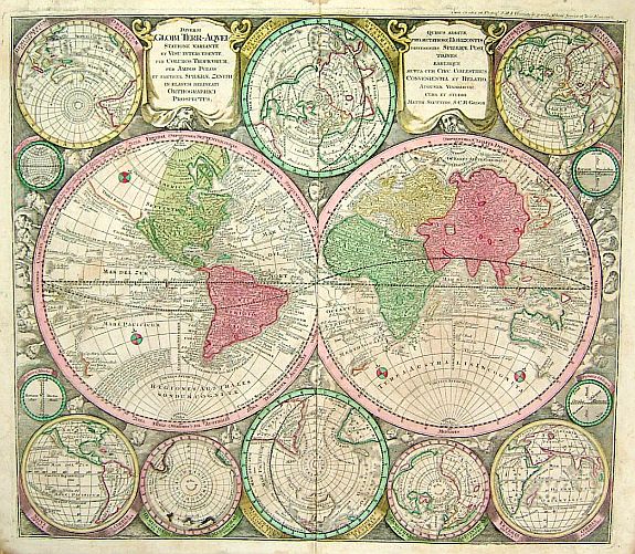 Seutter, M., Diversi Globi Terr-Aquei, Statione Variante et Visu Intercendente,, antique map, old maps