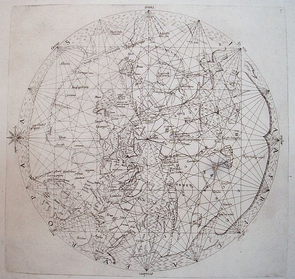 SANUDO, M., Untitled world map, antique map, old maps