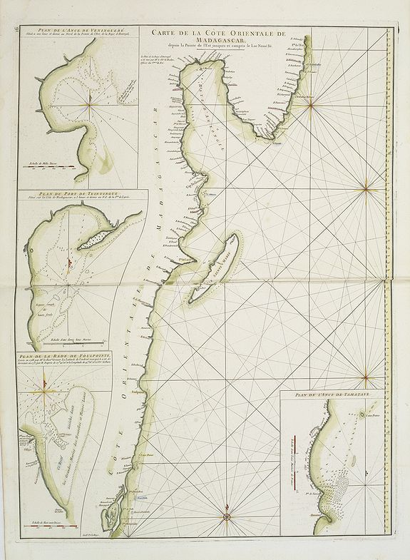 D'APRES DE MANNEVILLETTE., Carte Orientale de Madacascar Depuis la Rivière Ivondrou jusqu'à Mananzari., antique map, old maps