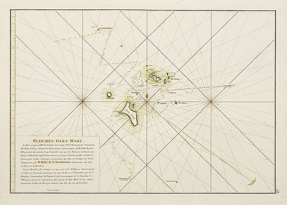 D'APRES DE MANNEVILLETTE., Plan des Iles de Mahé, antique map, old maps