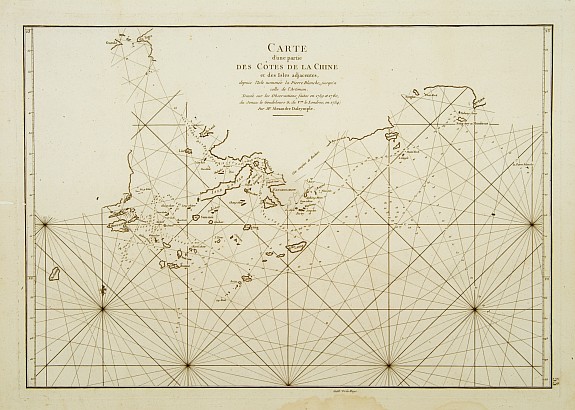 D'APRES DE MANNEVILLETTE / DALRYMPLE,A., Carte d'une partie des Côtes de la Chine et des Isles adjacentes depuis l'Isle nommée la Pierre Blanche, jusqu'à celle de l'Artimon., antique map, old maps