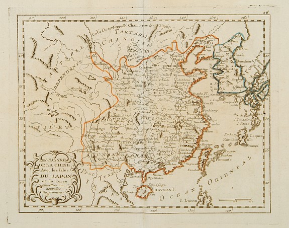 MONDHARE / NOLIN,J.B., L'Empire de la Chine Avec les Isles Du Japon et la Coree .., antique map, old maps