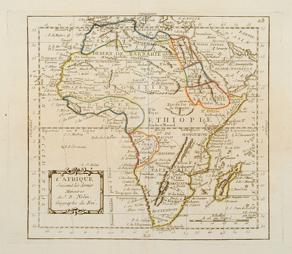 MONDHARE / NOLIN,J.B., L'Afrique Suivant les dernier Mémoires de J.B.Nolin.., antique map, old maps