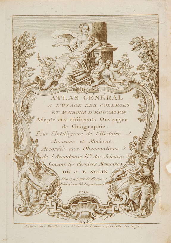 MONDHARE / NOLIN,J.B.,  [Title page] Atlas G�n�ral A l'Usage des Coll�ges Et Maisons d'Education Adapt� aux Diff�rents ouvrages de G�ographie?, antique map, old maps