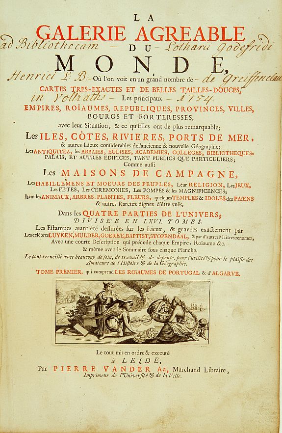 VAN DER AA,P.,  [Title page] La galerie agr�able du Monde., antique map, old maps