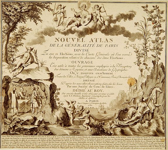 DESNOS L.C.,   [Title page] Nouvel Atlas de la G�n�ralit� de Paris Divis�  En ses 22 Elections .., antique map, old maps