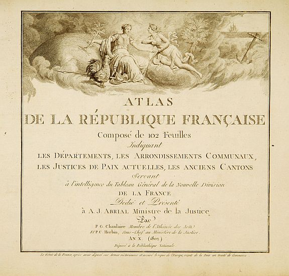 ANONYMOUS,  [Title page] Atlas de la R�publique fran�aise  .., antique map, old maps