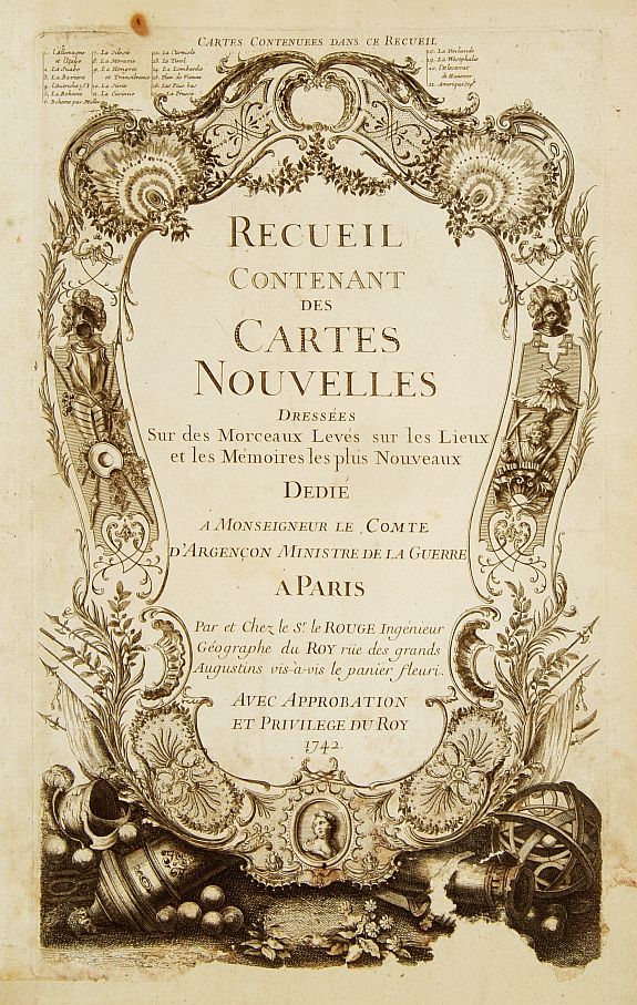 Le ROUGE, G.L., (Title page) Recueil Contenant des Cartes Nouvelles Dressées Sur des Morceaux., antique map, old maps
