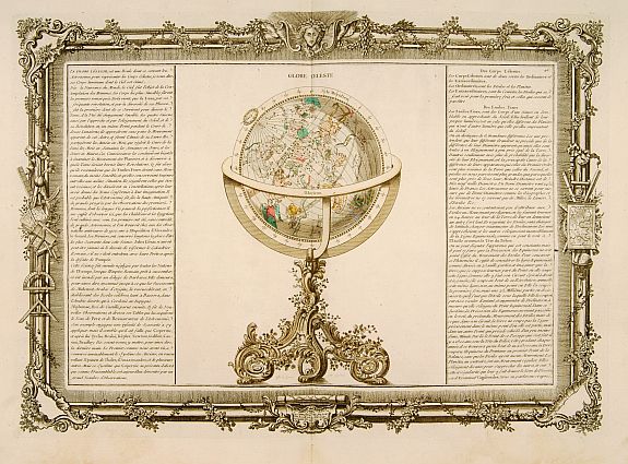 DESNOS,L.C. / DE MORNAS,B., Globe Céleste., antique map, old maps