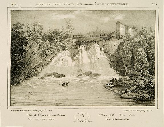 MILBERT,J., Theresa falls Indian River., antique map, old maps