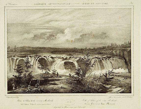MILBERT, J., Falls of Cohoes of the river Mohawk., antique map, old maps