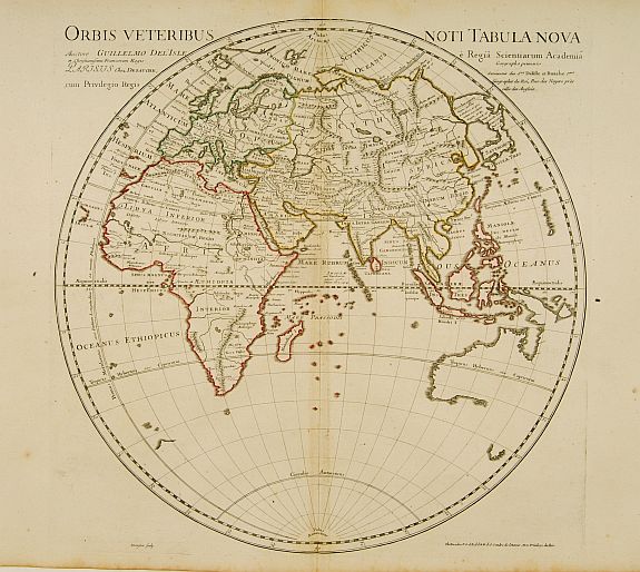 DEZAUCHE / BUACHE,P. / de l'ISLE., Orbis Veteribus Noti Tabula Nova., antique map, old maps