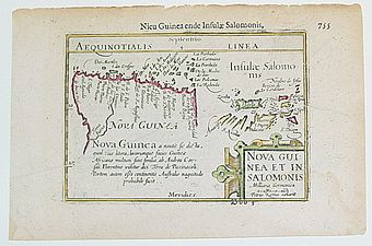 LANGENES,B., Nova Guinea et In. Salomonis., antique map, old maps