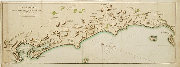 BOHN,F., Kust Van Afrika van de Tafel Baay aan Kaap de Goede Hoop tot de Saldanha Baay., antique map, old maps