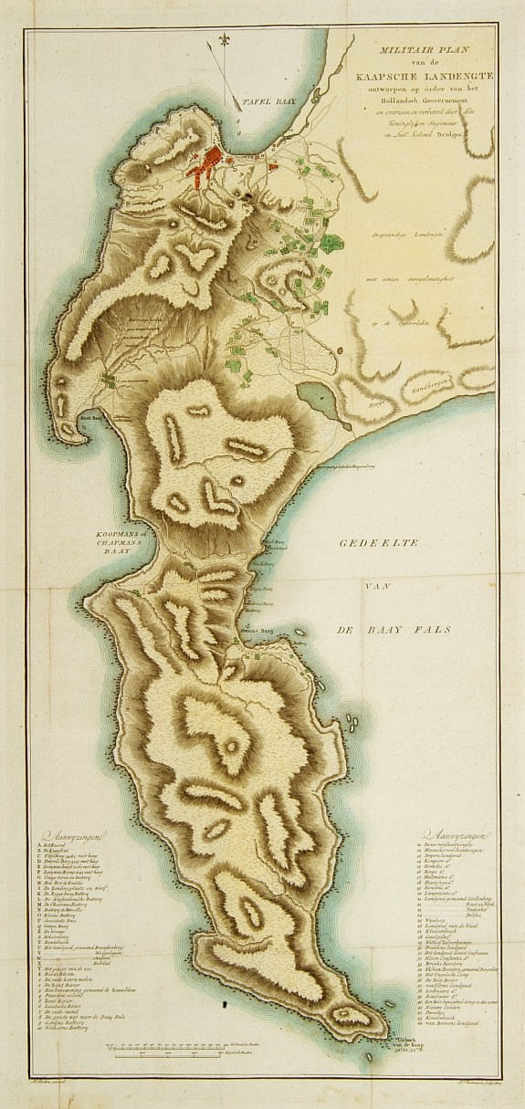 BOHN,F., Militair plan van de Kaapsche Landengte?, antique map, old maps