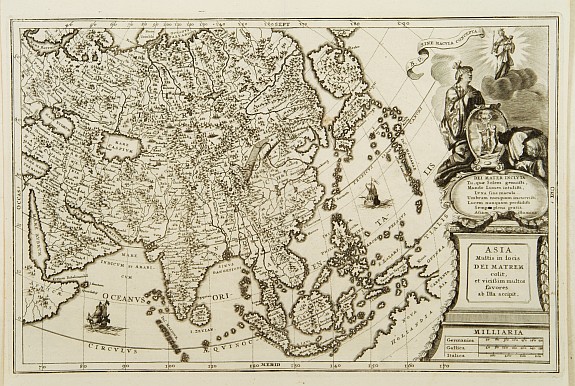 SCHERER,H., Asia Multis in locis dei matrem colit.., antique map, old maps