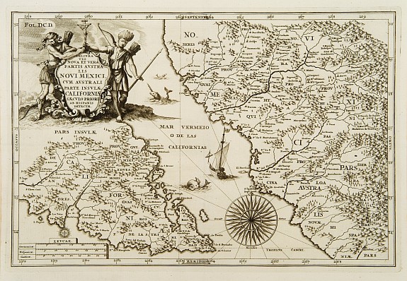 SCHERER,H., Delineatio Nova Et Vera Partis Australis Novi Mexici., antique map, old maps