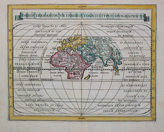 Cluverius, Ph., Orbis Terrarum Veteribus Cogniti Typus Geographicus., antique map, old maps