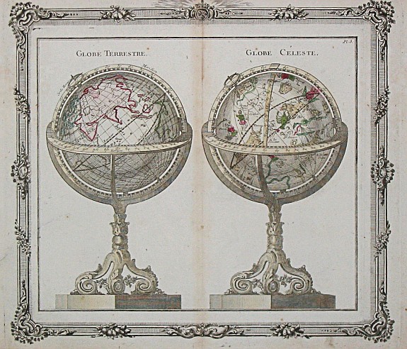 Brion la Tour, L. / L. Ch. Desnos., Globes Terrestre / Céleste, antique map, old maps