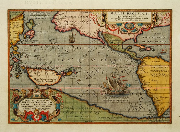 ORTELIUS,A., Maris Pacifici., antique map, old maps