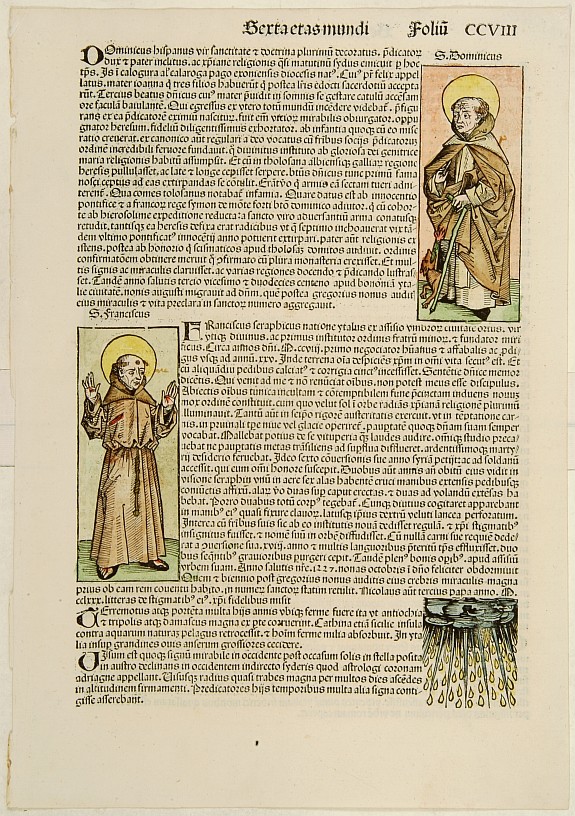 SCHEDEL, H., Sexta Etas Mundi. Folio CCVIII, antique map, old maps