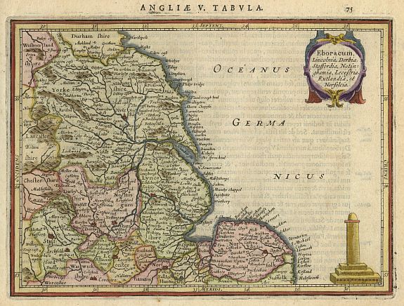 MERCATOR,G./ HONDIUS,J., Eboracum.., antique map, old maps
