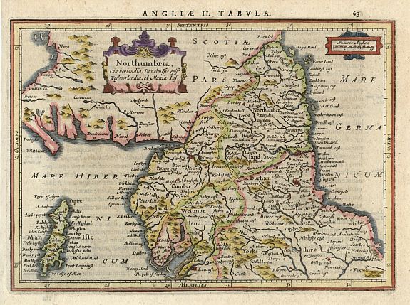 MERCATOR,G./ HONDIUS,J., Northumbria., antique map, old maps