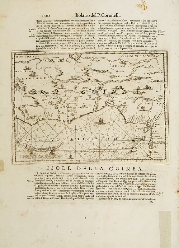 CORONELLI,V.M., Isola della Guinea. / Isola Gore., antique map, old maps