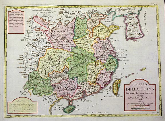 BELLIN, N., L'Impero della China Per uso della Storia generale de'Viaggi., antique map, old maps