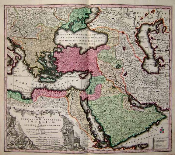 Seutter, Magni Turcarum dominatoris Imperium, antique map, old maps