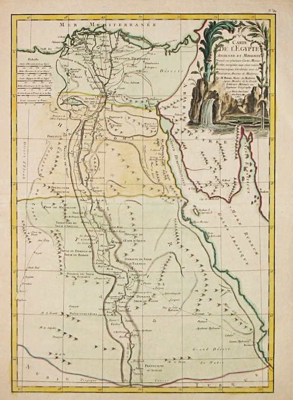 Lattré, J. / R.Bonne., Carte de l'Egypte Ancienne et Moderne., antique map, old maps