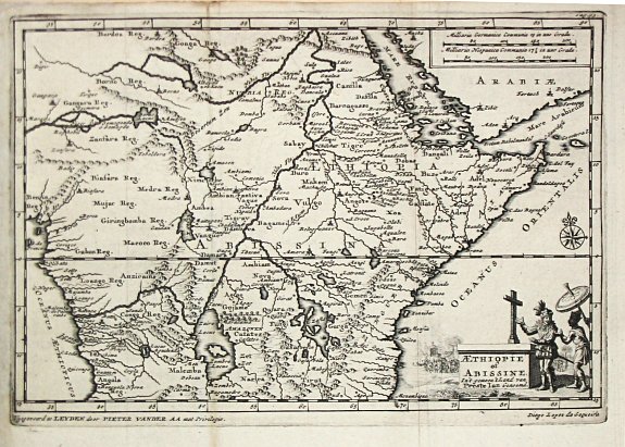 Aa, P. van der., Aethiopie of Abissine. In 't gemeen 't Land van Preste Jan Genoemd., antique map, old maps