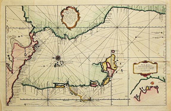 De l'Isles, after., Nouvelle Carte de la Mer Pacifique. , antique map, old maps