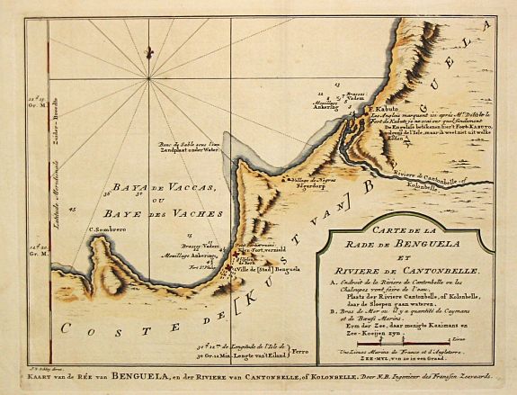 Bellin, J.N., Carte de la Coste d' Angola Depuis la Riviere de Bengo jusqu'a Quanza., antique map, old maps