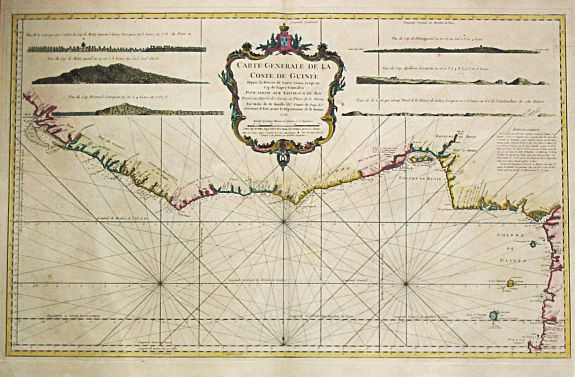 BELLIN, J.N., Carte Generale de la Coste de la Guinée. , antique map, old maps