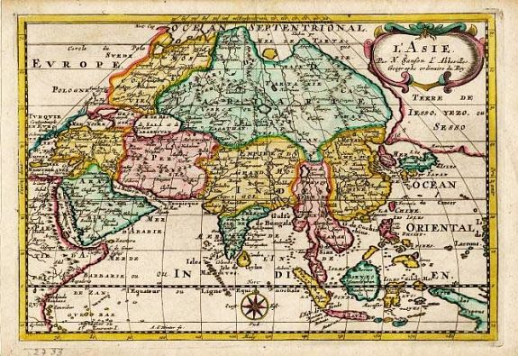 Sanson, N., L\' Asie., antique map, old maps