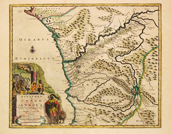 Aa, P. van der., Royaumes de Congo et d'Angola., antique map, old maps